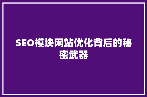 SEO模块网站优化背后的秘密武器
