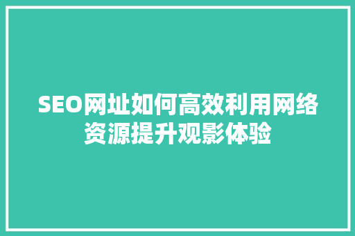 SEO网址如何高效利用网络资源提升观影体验