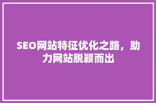 SEO网站特征优化之路，助力网站脱颖而出