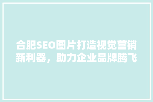 合肥SEO图片打造视觉营销新利器，助力企业品牌腾飞
