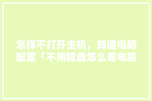 怎样不打开主机,知道电脑配置「不用键盘怎么看电脑配置参数」 电脑故障维修 怎样不打开主机,知道电脑配置「不用键盘怎么看电脑配置参数」 怎样不打开主机,知道电脑配置「不用键盘怎么看电脑配置参数」 电脑故障维修