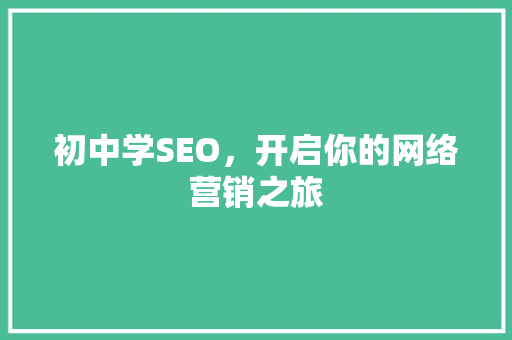 初中学SEO，开启你的网络营销之旅
