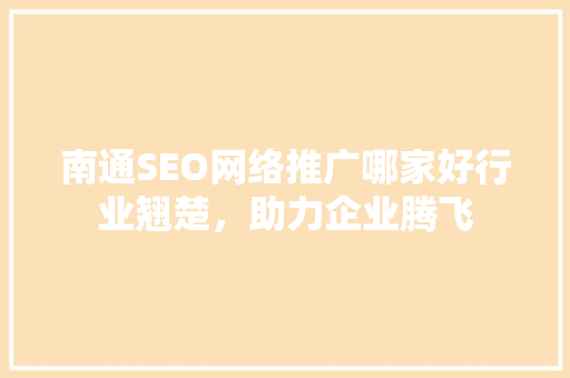 南通SEO网络推广哪家好行业翘楚，助力企业腾飞
