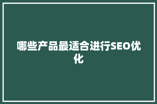 哪些产品最适合进行SEO优化 电脑故障维修