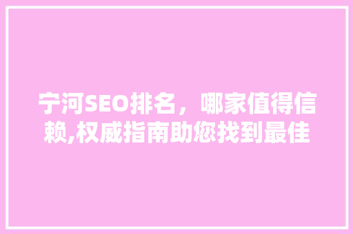 宁河SEO排名，哪家值得信赖,权威指南助您找到最佳合作伙伴