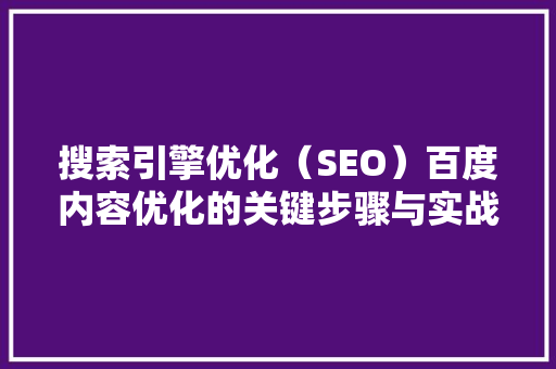 搜索引擎优化（SEO）百度内容优化的关键步骤与实战方法