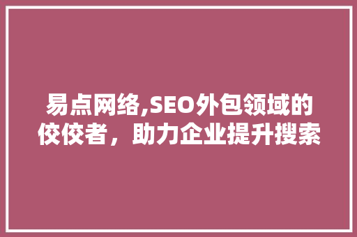 易点网络,SEO外包领域的佼佼者，助力企业提升搜索引擎排名
