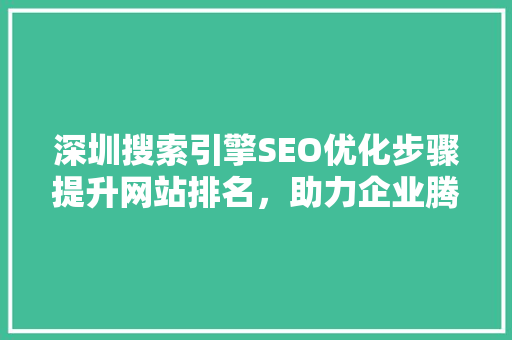 深圳搜索引擎SEO优化步骤提升网站排名，助力企业腾飞