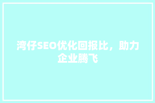 湾仔SEO优化回报比，助力企业腾飞