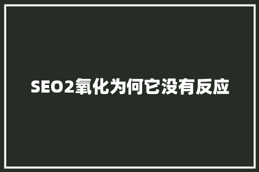 SEO2氧化为何它没有反应