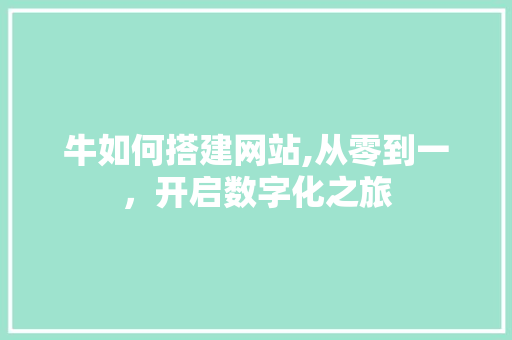 牛如何搭建网站,从零到一,开启数字化之旅 电脑基础 牛如何搭建网站,从零到一,开启数字化之旅 牛如何搭建网站,从零到一,开启数字化之旅 电脑基础