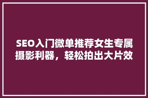 SEO入门微单推荐女生专属摄影利器,轻松拍出大片效果 SEO入门微单推荐女生专属摄影利器,轻松拍出大片效果
