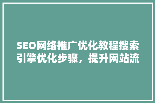 SEO网络推广优化教程搜索引擎优化步骤,提升网站流量与转化率 SEO网络推广优化教程搜索引擎优化步骤,提升网站流量与转化率