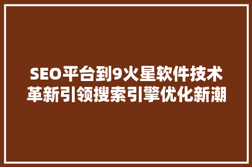SEO平台到9火星软件技术革新引领搜索引擎优化新潮流