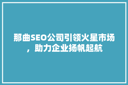 那曲SEO公司引领火星市场，助力企业扬帆起航