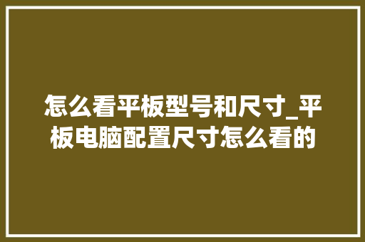 怎么看平板型号和尺寸_平板电脑配置尺寸怎么看的