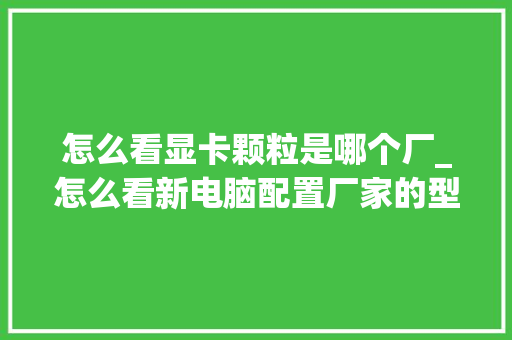 怎么看显卡颗粒是哪个厂_怎么看新电脑配置厂家的型号