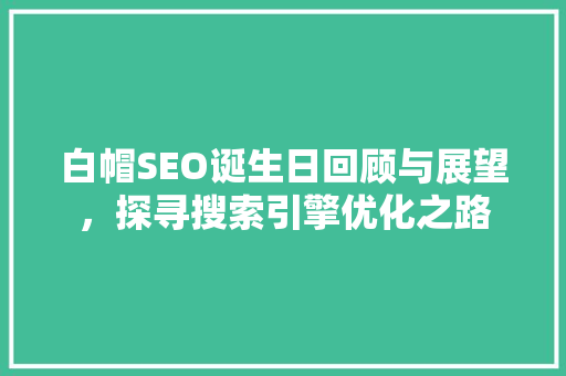 白帽SEO诞生日回顾与展望，探寻搜索引擎优化之路