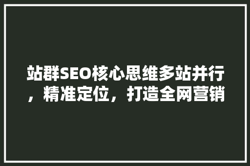 站群SEO核心思维多站并行，精准定位，打造全网营销矩阵