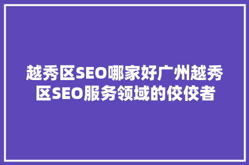 越秀区SEO哪家好广州越秀区SEO服务领域的佼佼者