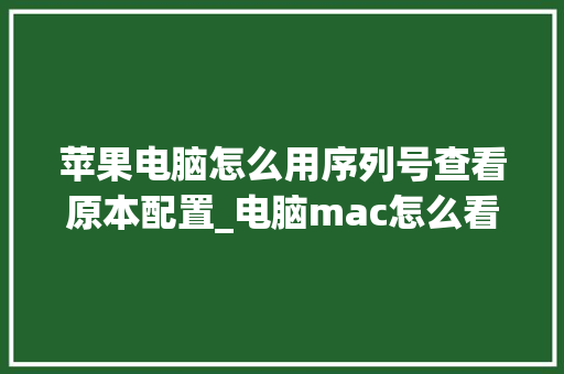 苹果电脑怎么用序列号查看原本配置_电脑mac怎么看配置参数 苹果电脑怎么用序列号查看原本配置_电脑mac怎么看配置参数