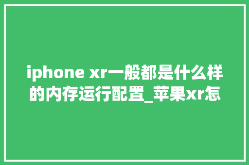 iphone xr一般都是什么样的内存运行配置_苹果xr怎么看配置