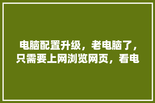 电脑配置升级,老电脑了,只需要上网浏览网页,看电视不卡就行,请问需要更换哪些配置_老式电脑怎么看配置参数 电脑配置升级,老电脑了,只需要上网浏览网页,看电视不卡就行,请问需要更换哪些配置_老式电脑怎么看配置参数