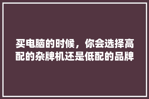 买电脑的时候，你会选择高配的杂牌机还是低配的品牌机呢_怎么看电脑配置是杂牌的