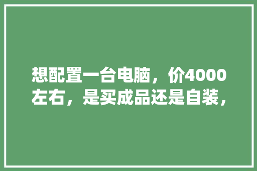 想配置一台电脑，价4000左右，是买成品还是自装，怎样配置好_电脑配置成品效果怎么看的