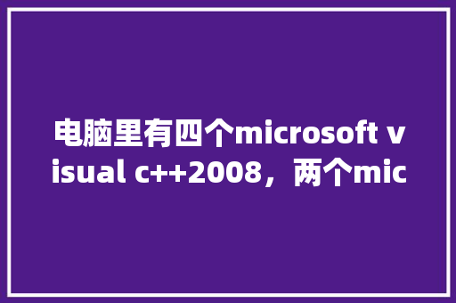 电脑里有四个microsoft visual c++2008，两个microsoft visual c++2005_电脑好多代怎么看配置参数