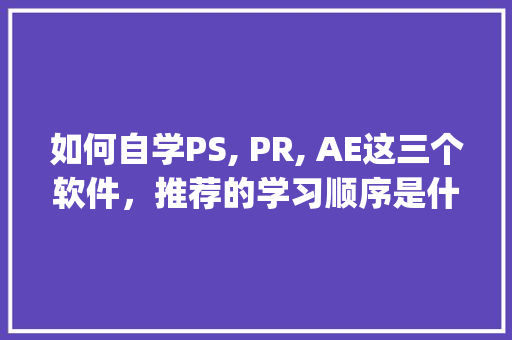 如何自学PS, PR, AE这三个软件，推荐的学习顺序是什么？有什么推荐的视频或教材吗_电脑基础知识培训班