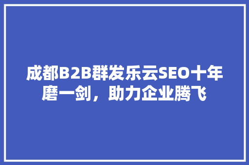 成都B2B群发乐云SEO十年磨一剑，助力企业腾飞 电脑基础