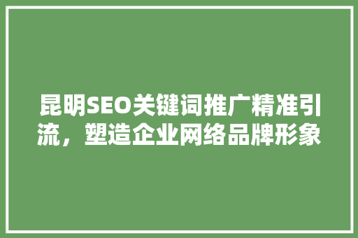 昆明SEO关键词推广精准引流,塑造企业网络品牌形象,年度 昆明SEO关键词推广精准引流,塑造企业网络品牌形象,年度