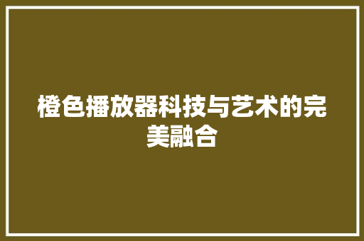 橙色播放器科技与艺术的完美融合