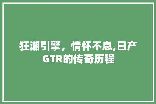 狂潮引擎，情怀不息,日产GTR的传奇历程