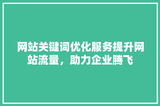网站关键词优化服务提升网站流量，助力企业腾飞