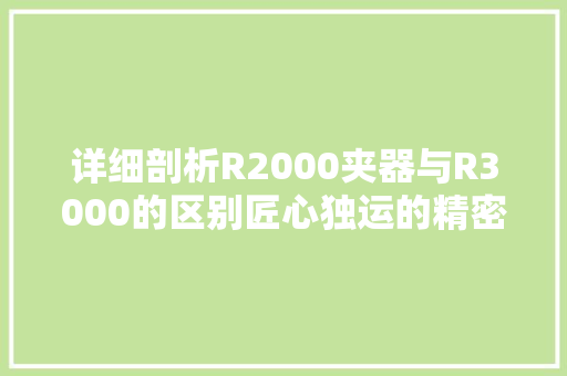 详细剖析R2000夹器与R3000的区别匠心独运的精密器械