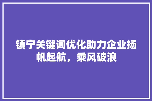 镇宁关键词优化助力企业扬帆起航，乘风破浪