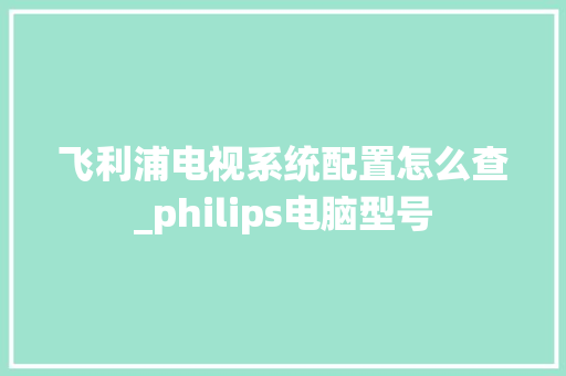 飞利浦电视系统配置怎么查_philips电脑型号