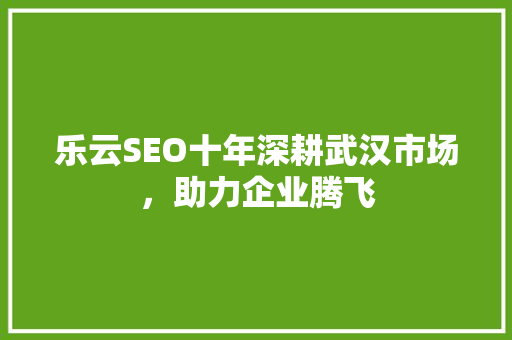 乐云SEO十年深耕武汉市场,助力企业腾飞 乐云SEO十年深耕武汉市场,助力企业腾飞