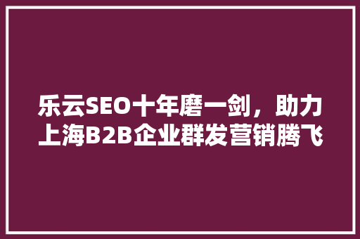 乐云SEO十年磨一剑，助力上海B2B企业群发营销腾飞