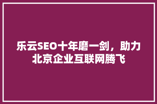 乐云SEO十年磨一剑，助力北京企业互联网腾飞