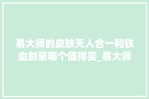 易大师的皮肤天人合一和铁血剑豪哪个值得买_易大师看电脑配置怎么看的