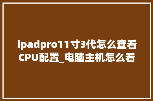 ipadpro11寸3代怎么查看CPU配置_电脑主机怎么看芯片配置参数