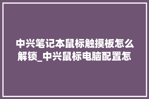 中兴笔记本鼠标触摸板怎么解锁_中兴鼠标电脑配置怎么看型号