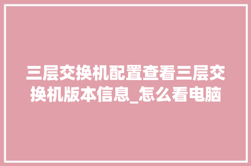 三层交换机配置查看三层交换机版本信息_怎么看电脑配置的版本型号