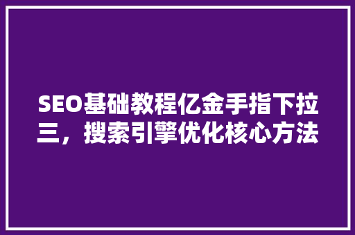SEO基础教程亿金手指下拉三，搜索引擎优化核心方法 网络技术