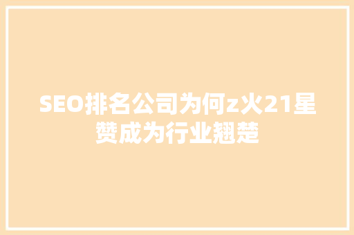 SEO排名公司为何z火21星赞成为行业翘楚