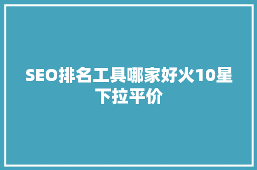 SEO排名工具哪家好火10星下拉平价