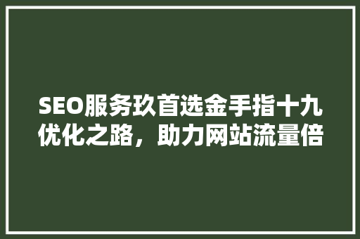 SEO服务玖首选金手指十九优化之路，助力网站流量倍增
